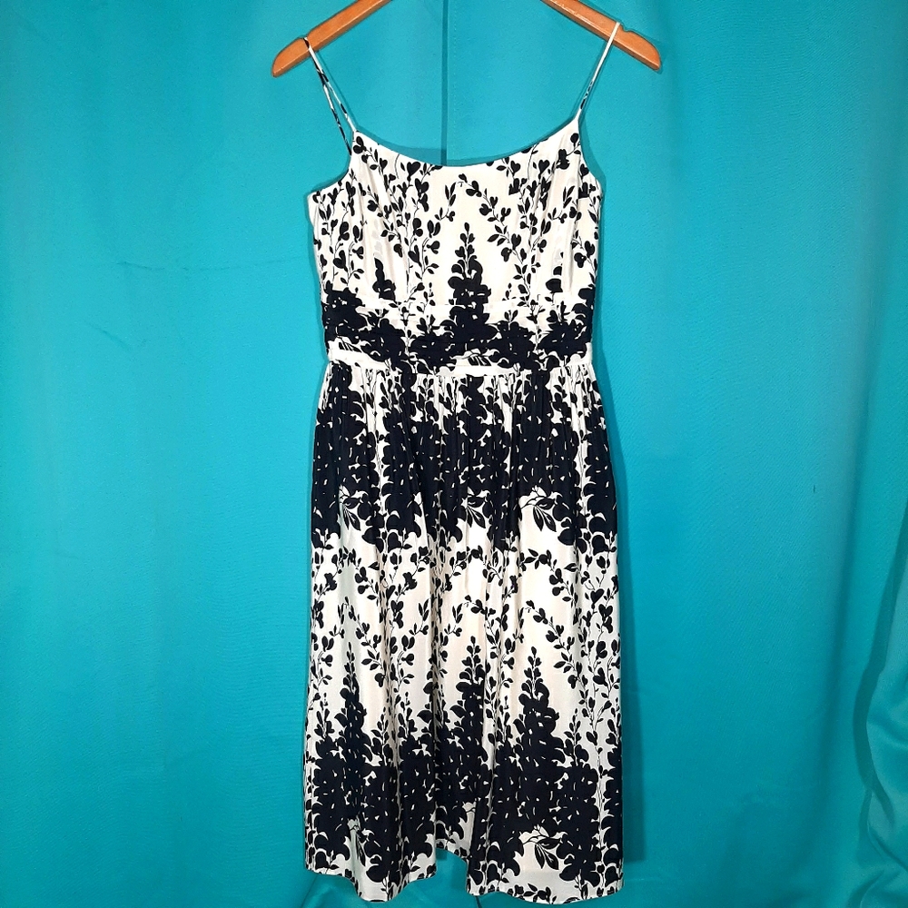 Ann Taylor Floral Silk Spaghetti Strap Dress